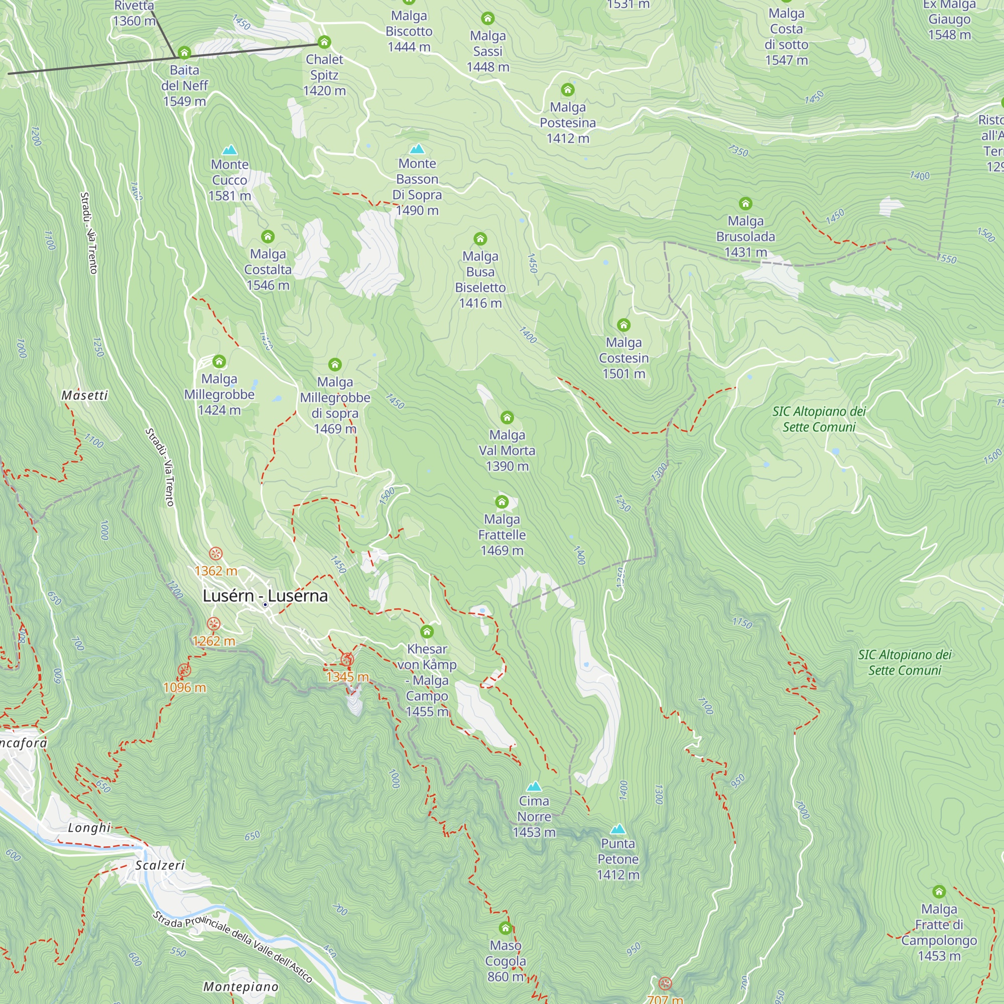Malga Frattelle map