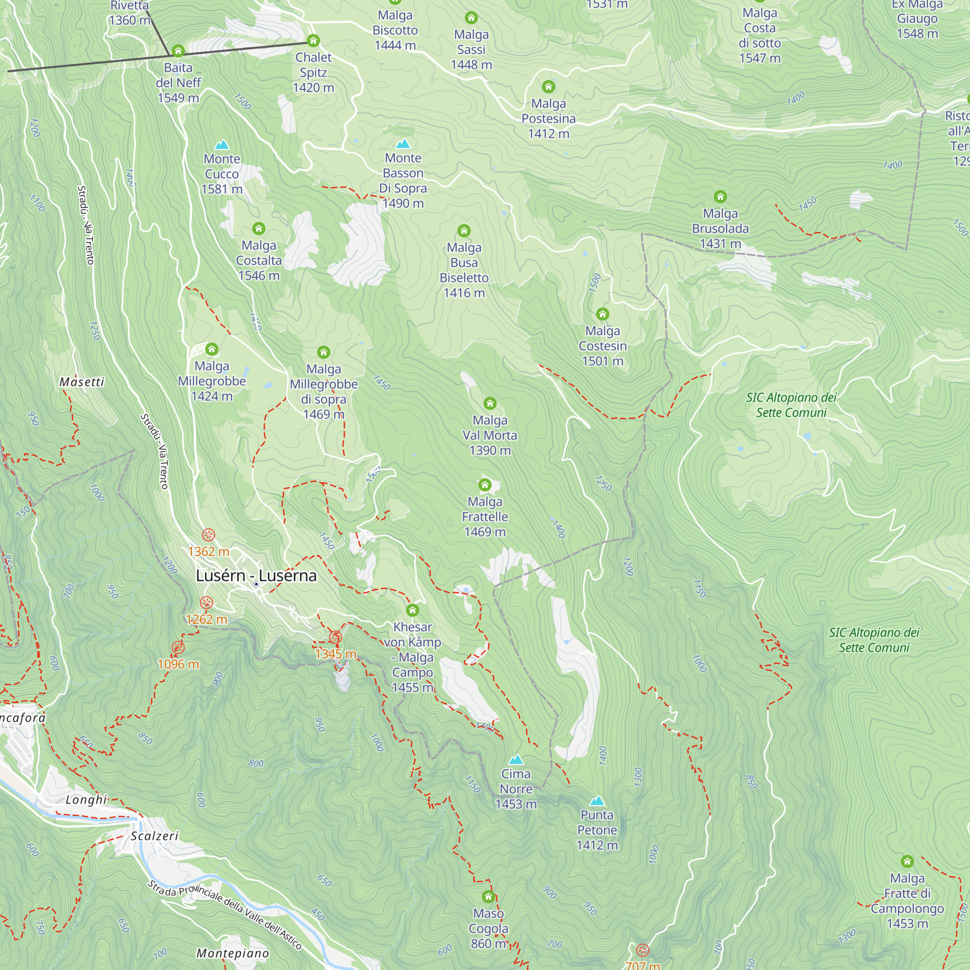 Malga Frattelle map
