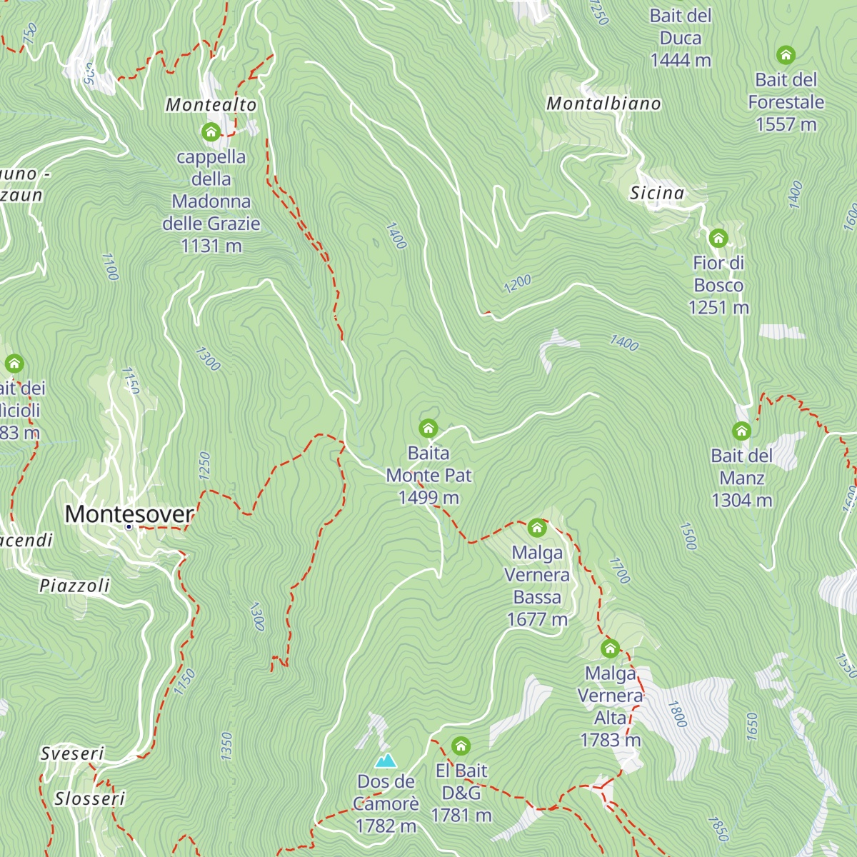Baita Monte Pat map