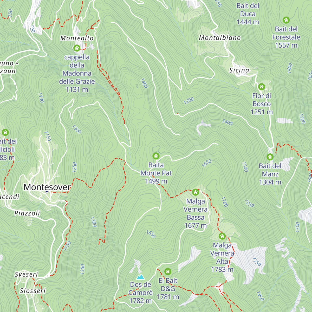 Baita Monte Pat map