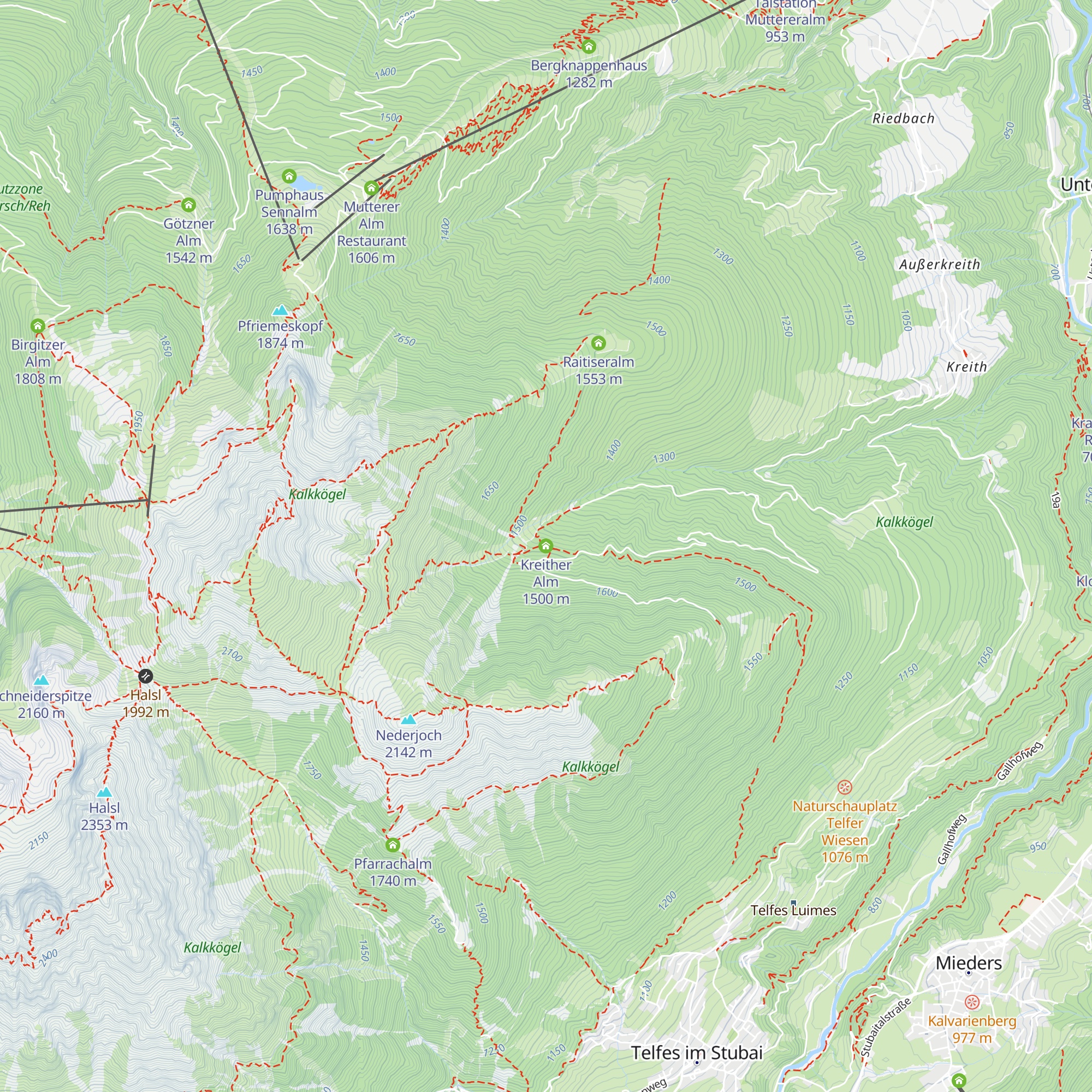 Kreither Alm map