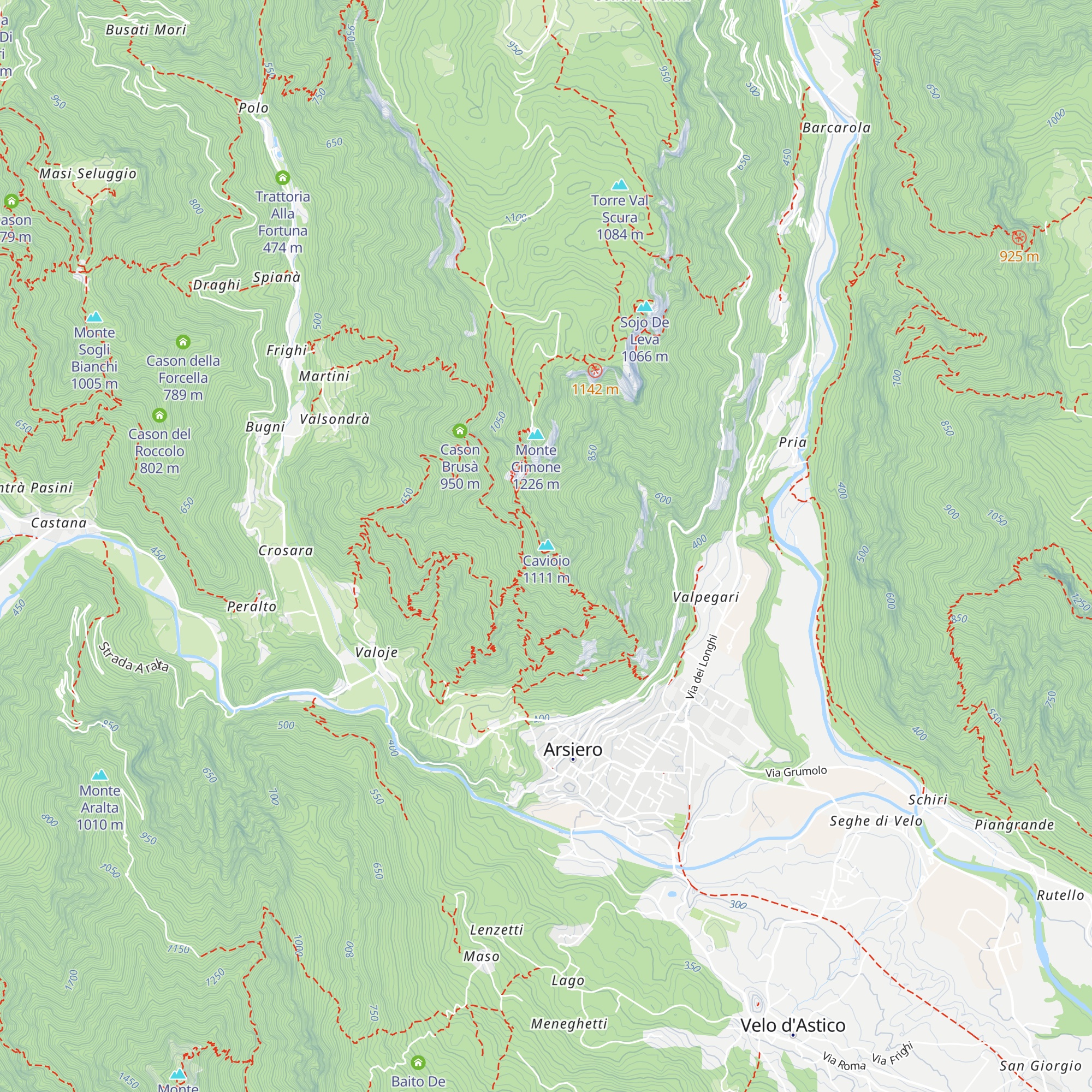 Bivacco Vettori map