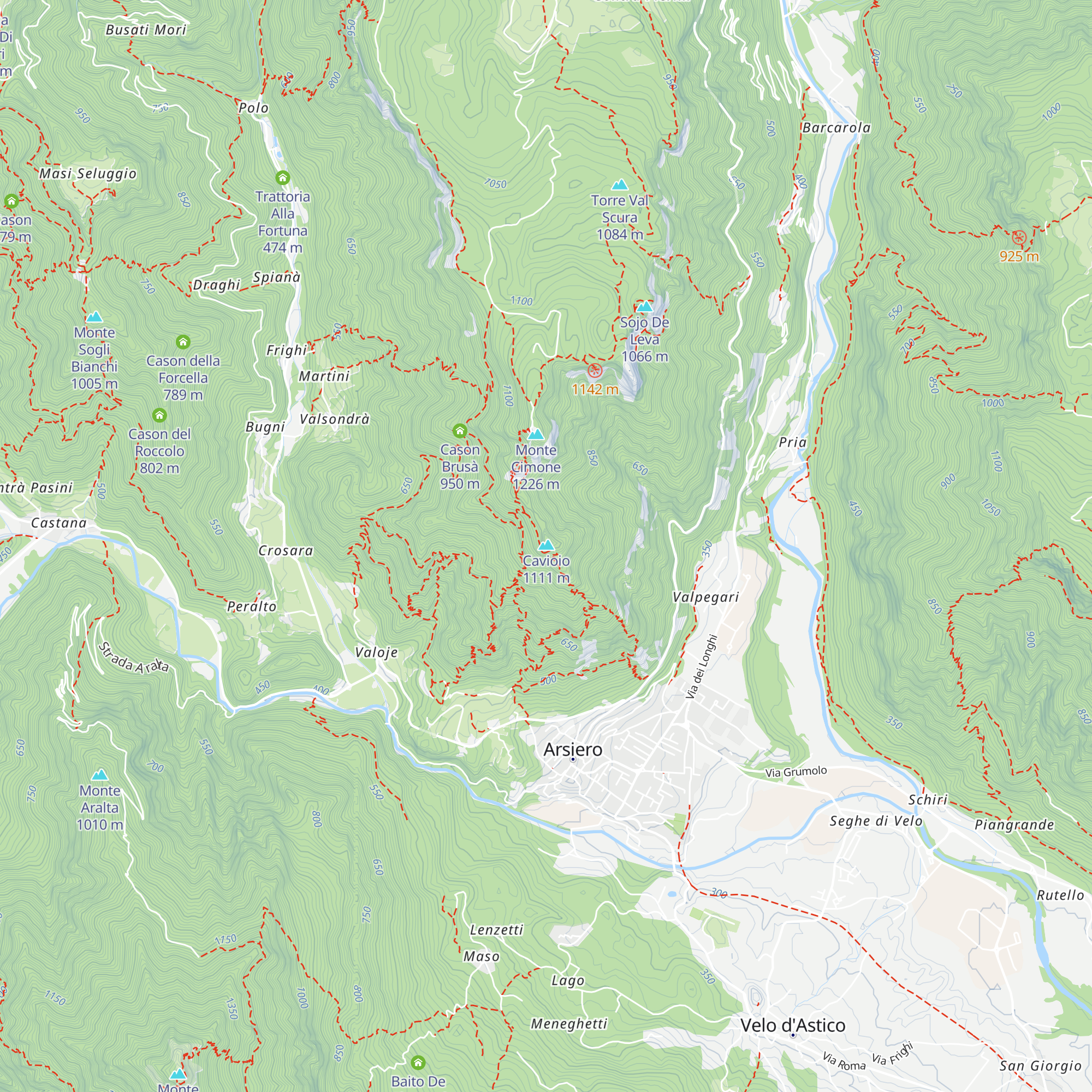 Bivacco Vettori map