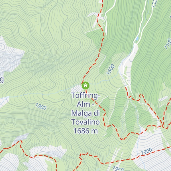 Map of Toffring-Alm - Malga di Tovalino