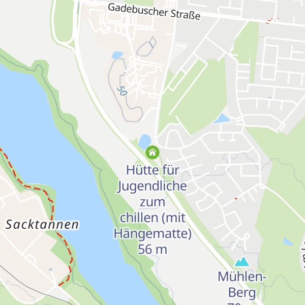 Map of Hütte für Jugendliche zum chillen (mit Hängematte)