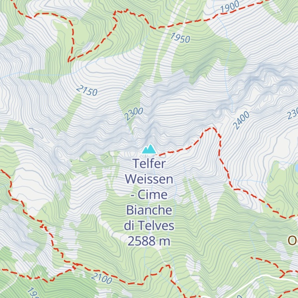 Map of Telfer Weissen - Cime Bianche di Telves
