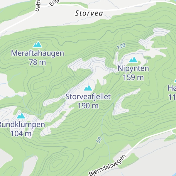 Map of Storveafjellet