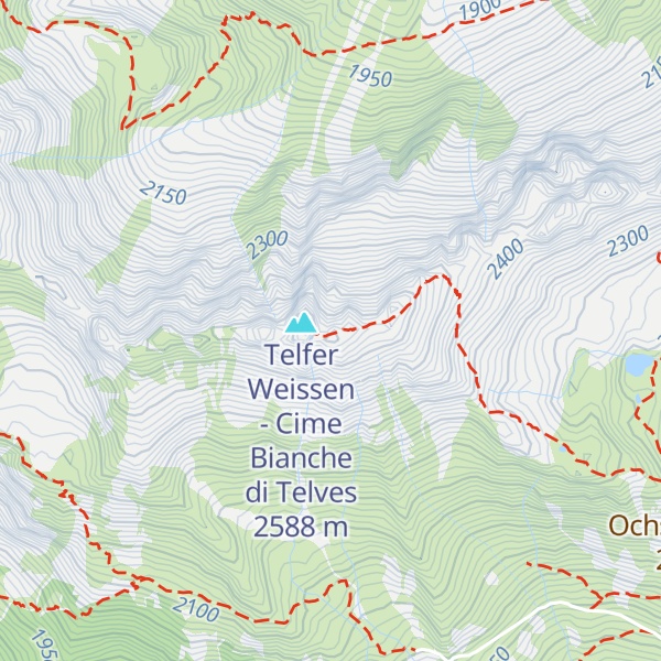 Map of Telfer Weißen Ostgipfel - Cime Bianche di Telves cima invernale