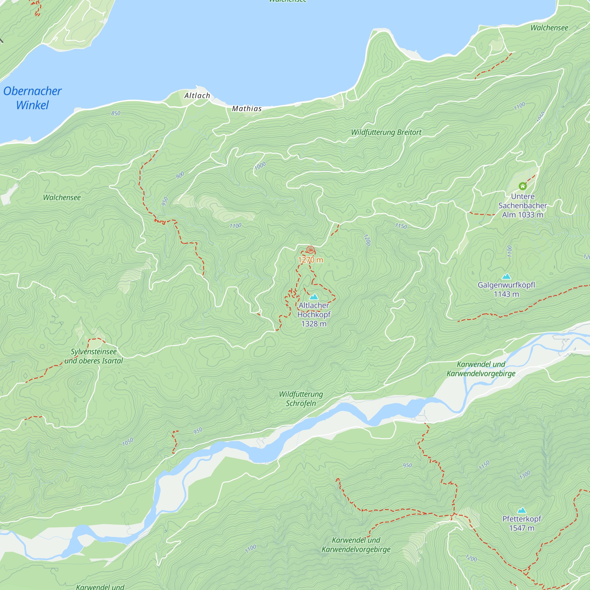 Hochkopfhütte 1299m map
