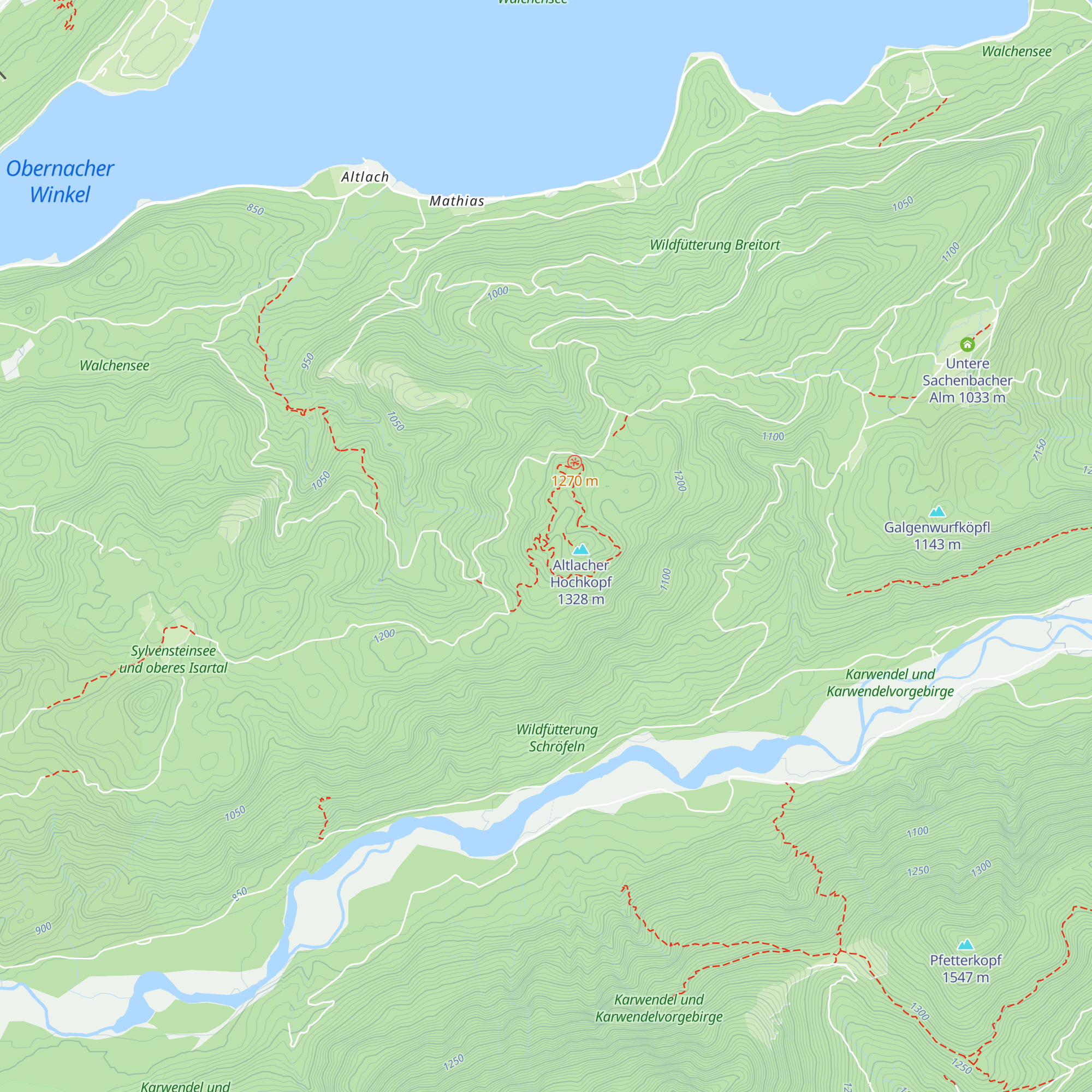 Hochkopfhütte 1299m map