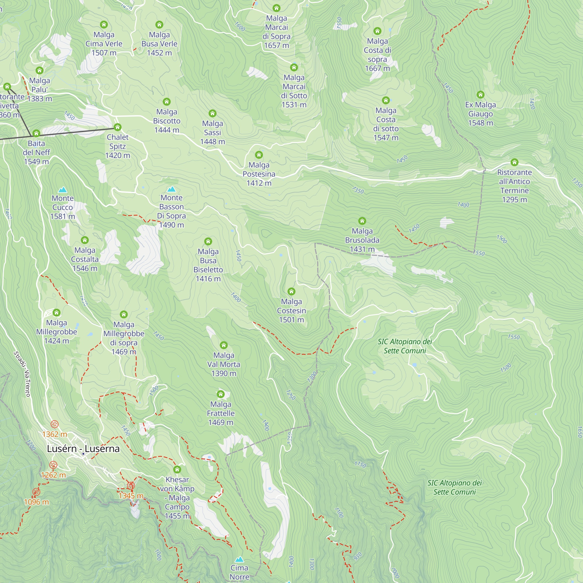 Malga Costesin map