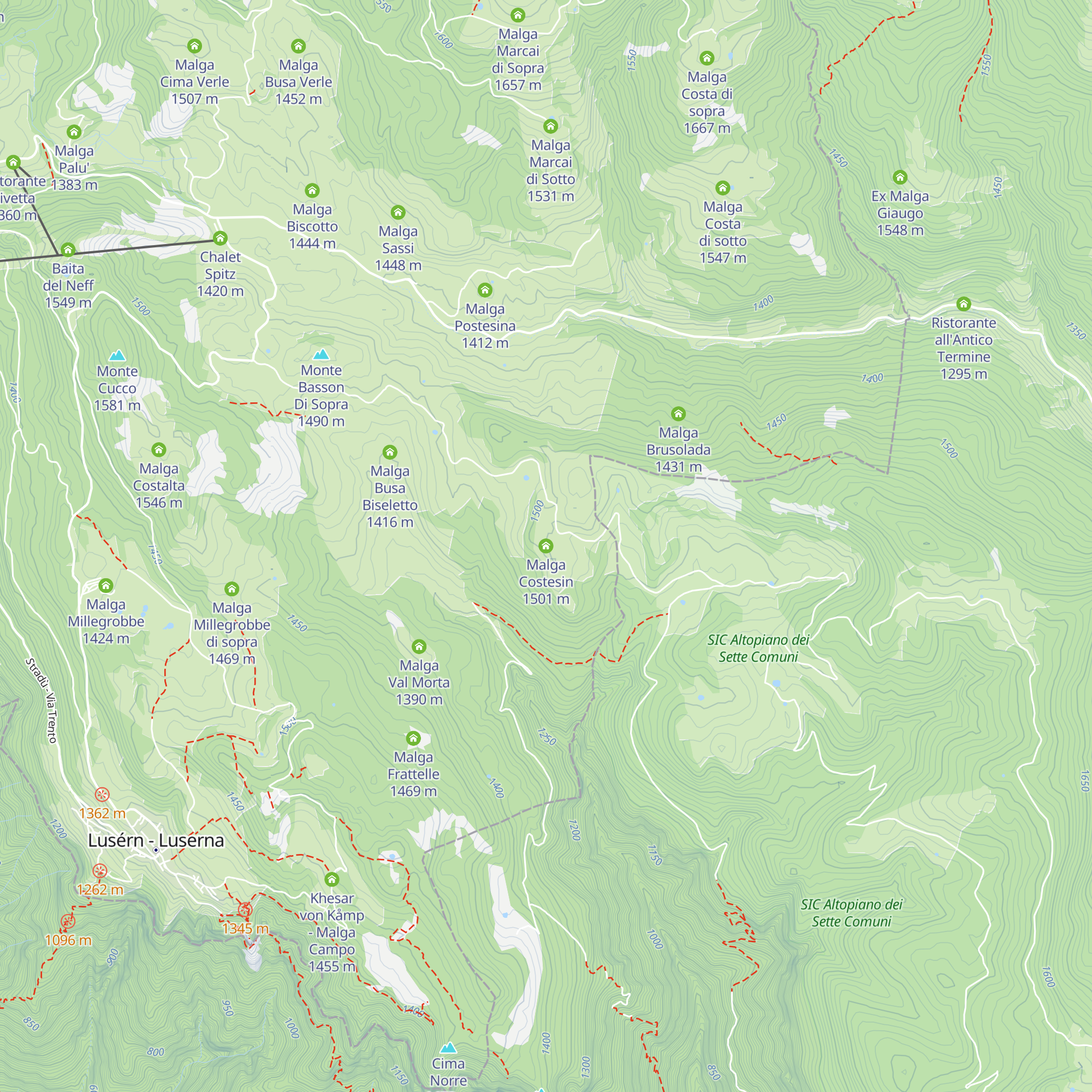 Malga Costesin map