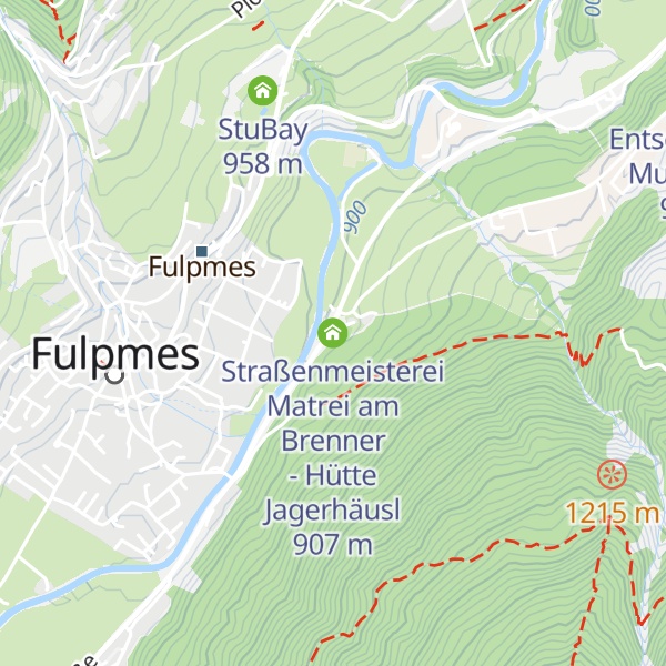 Map of Straßenmeisterei Matrei am Brenner - Hütte Jagerhäusl