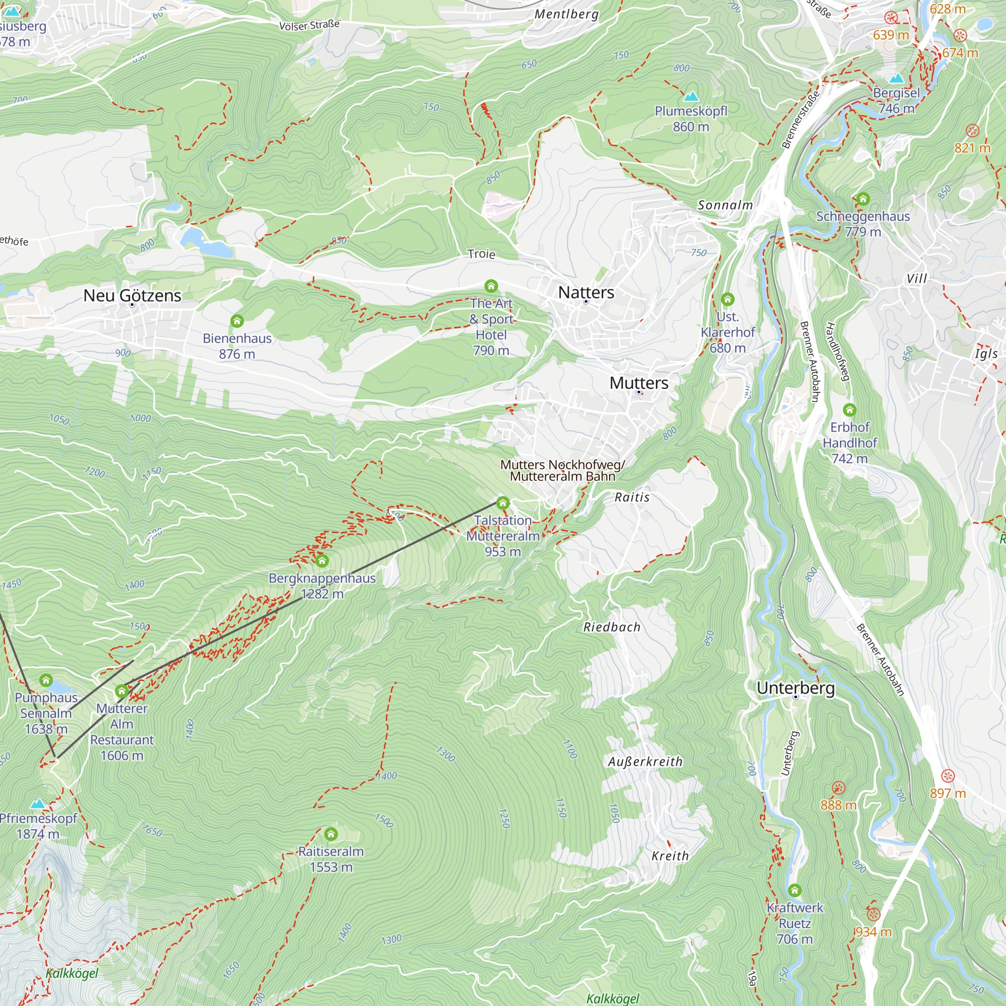 Talstation Muttereralm map
