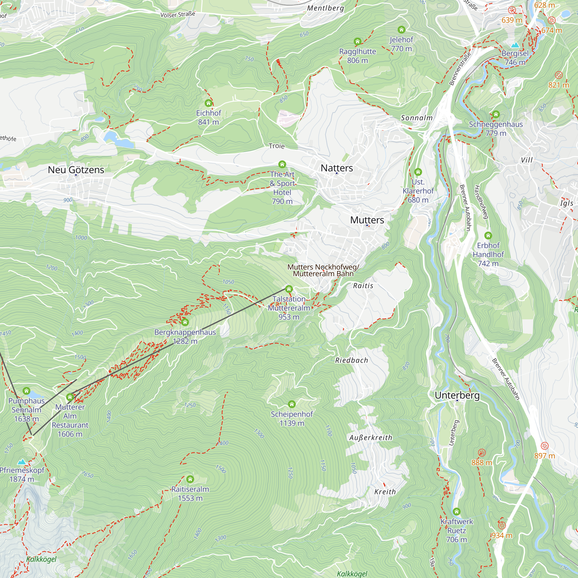 Talstation Muttereralm map