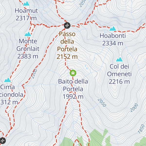 Map of Baito della Portela