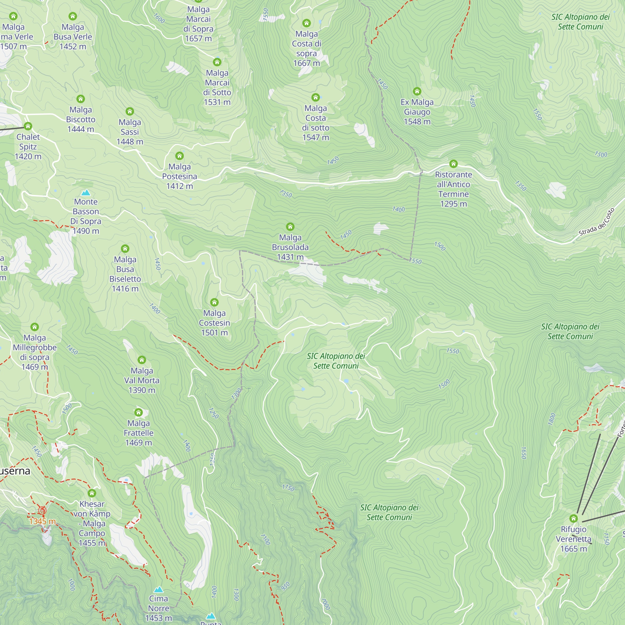Malga Camporosà map