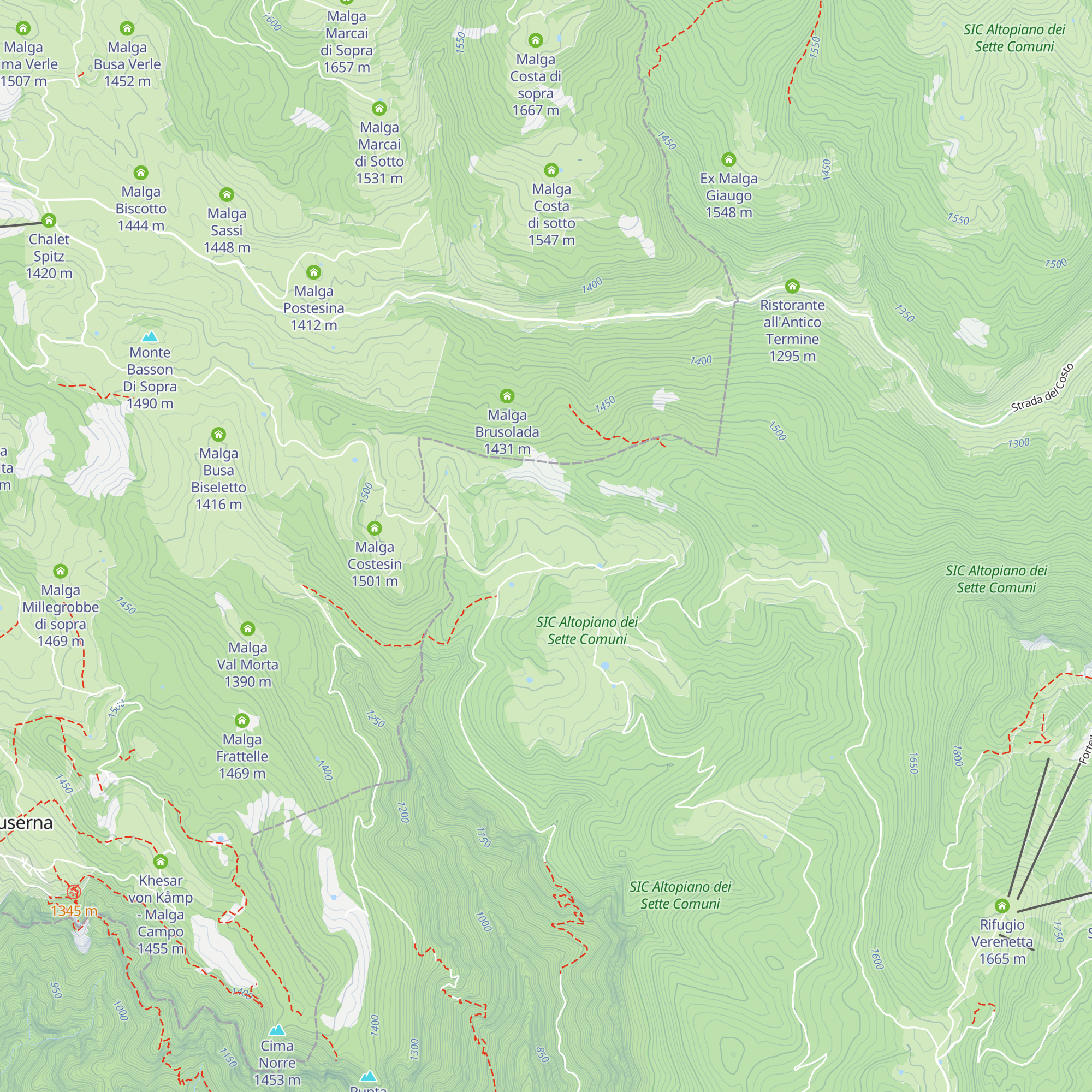 Malga Camporosà map