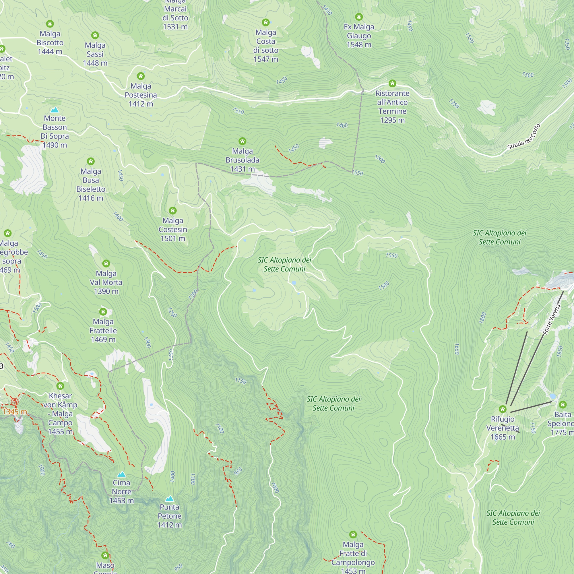 Malga Campo Posellaro map