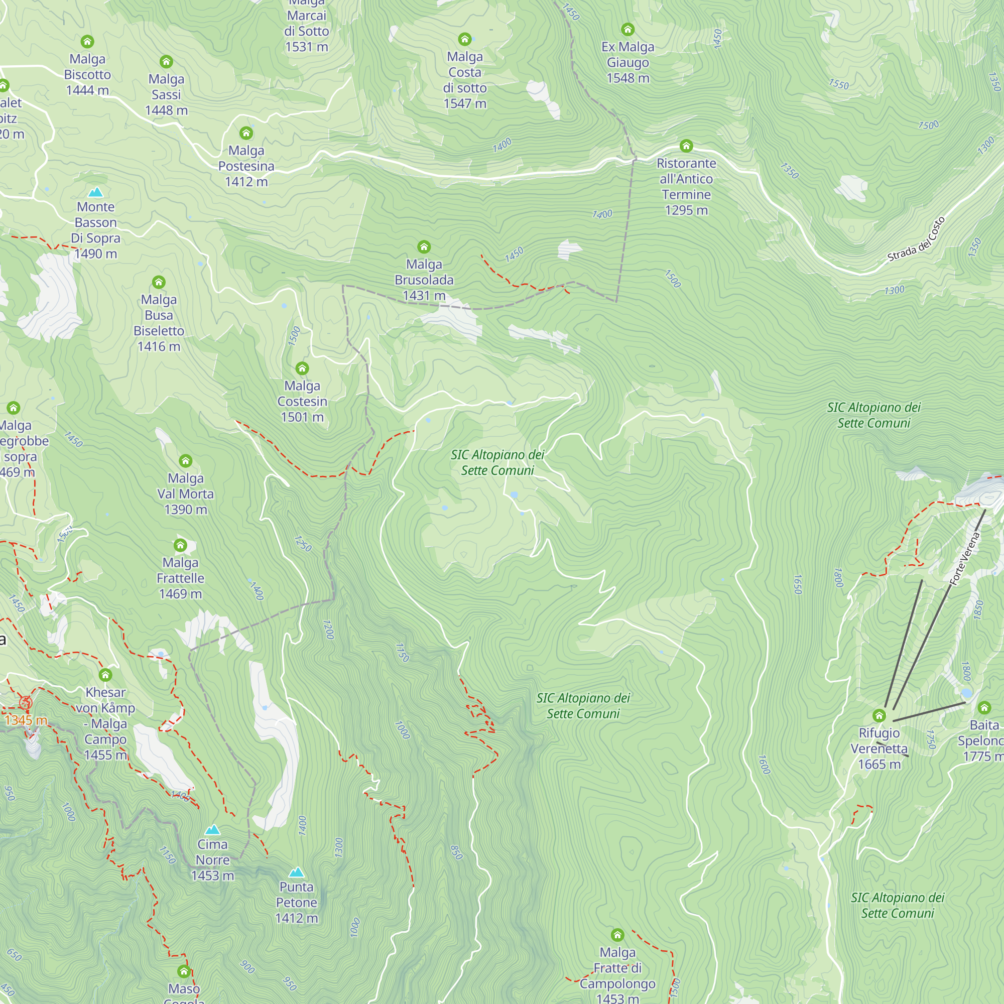 Malga Campo Posellaro map