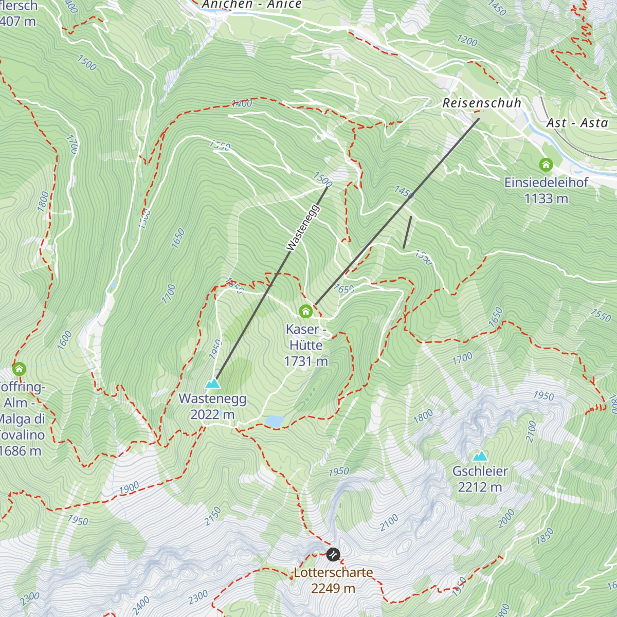 Ladurner Hütte - Malga Ladurns map
