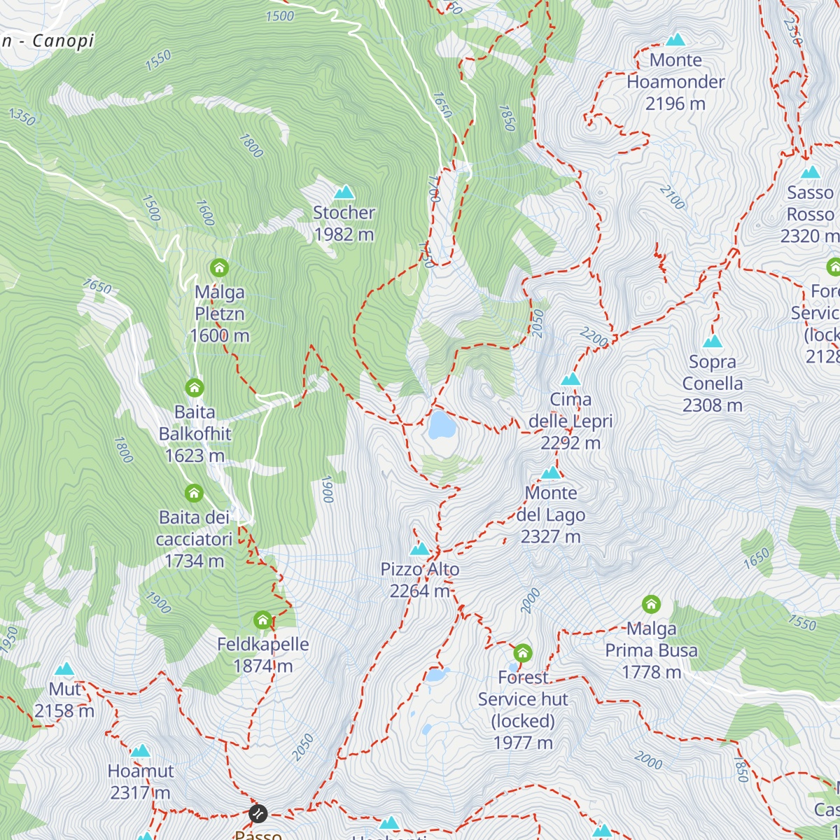 Hitt van Sea va Hardimbl - Rifugio Lago di Erdemolo map