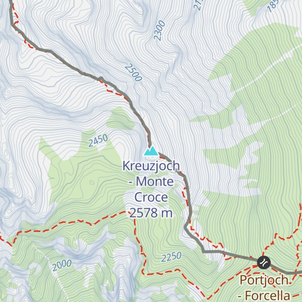 Map of Kreuzjoch - Monte Croce