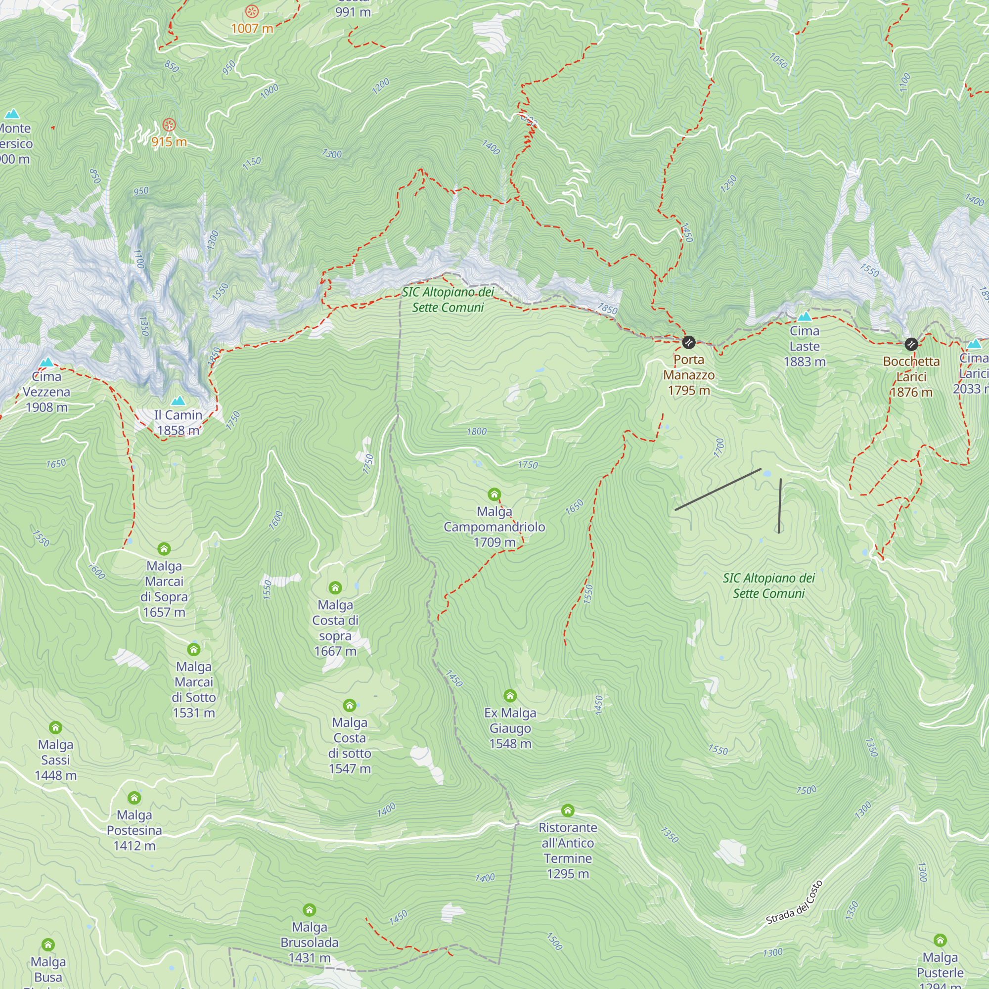 Malga Campomandriolo map