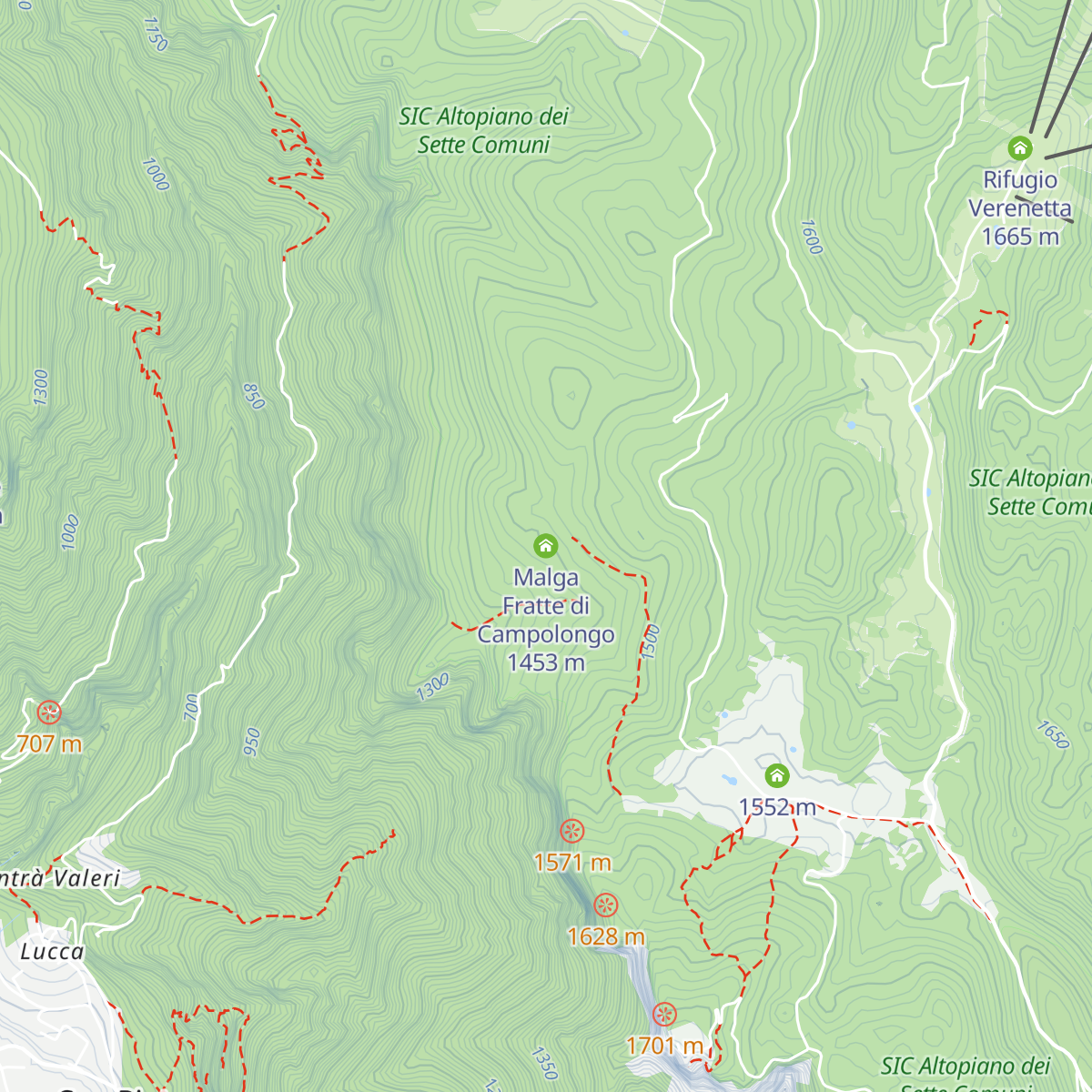 Malga Fratte di Campolongo map
