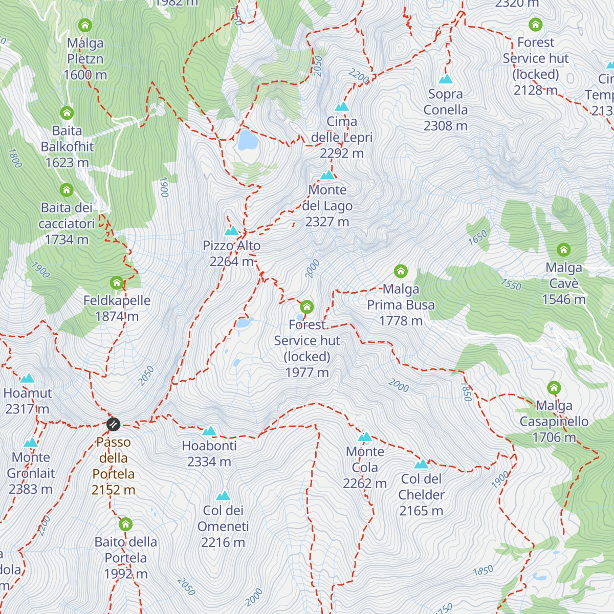 Forest Service hut (locked) map