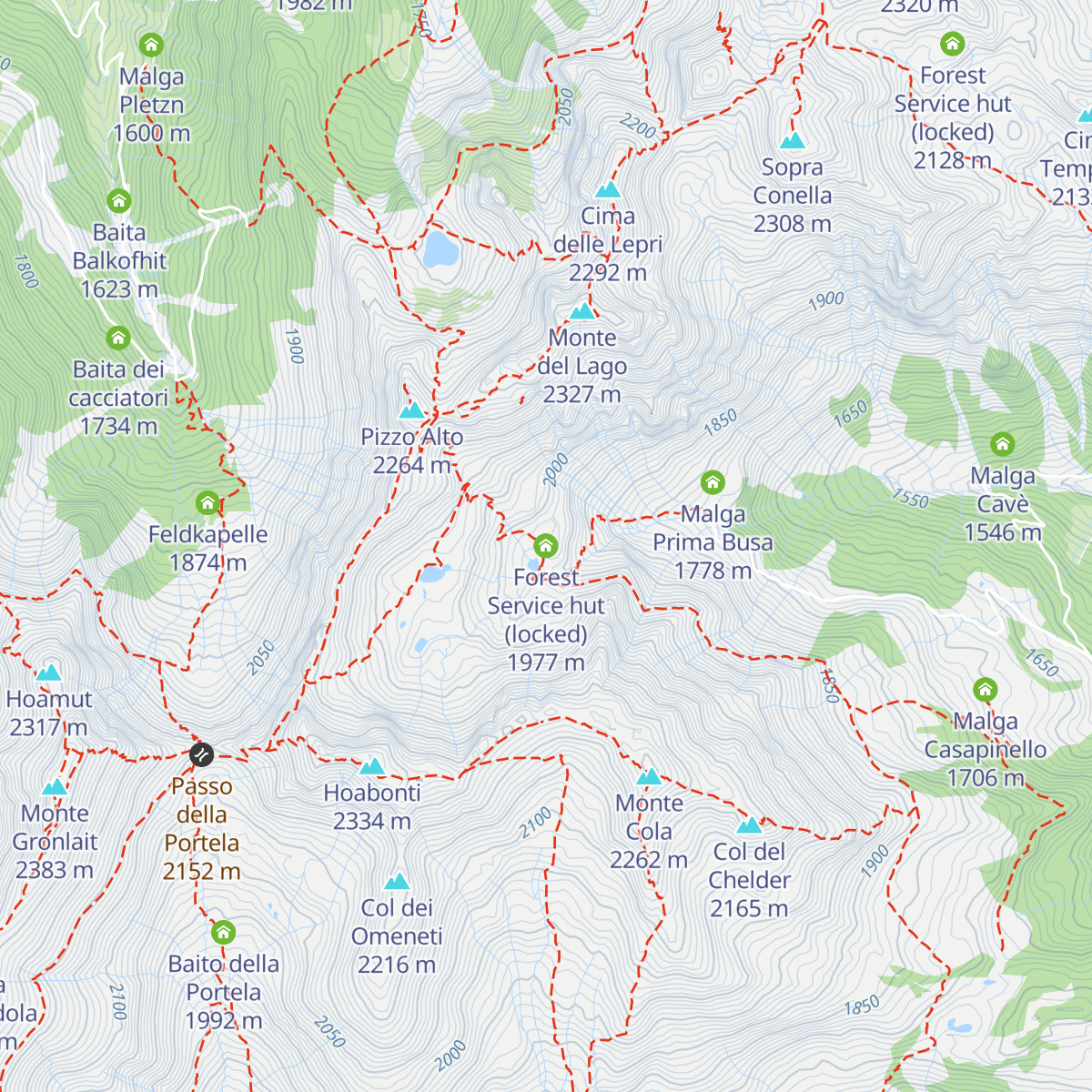 Forest Service hut (locked) map