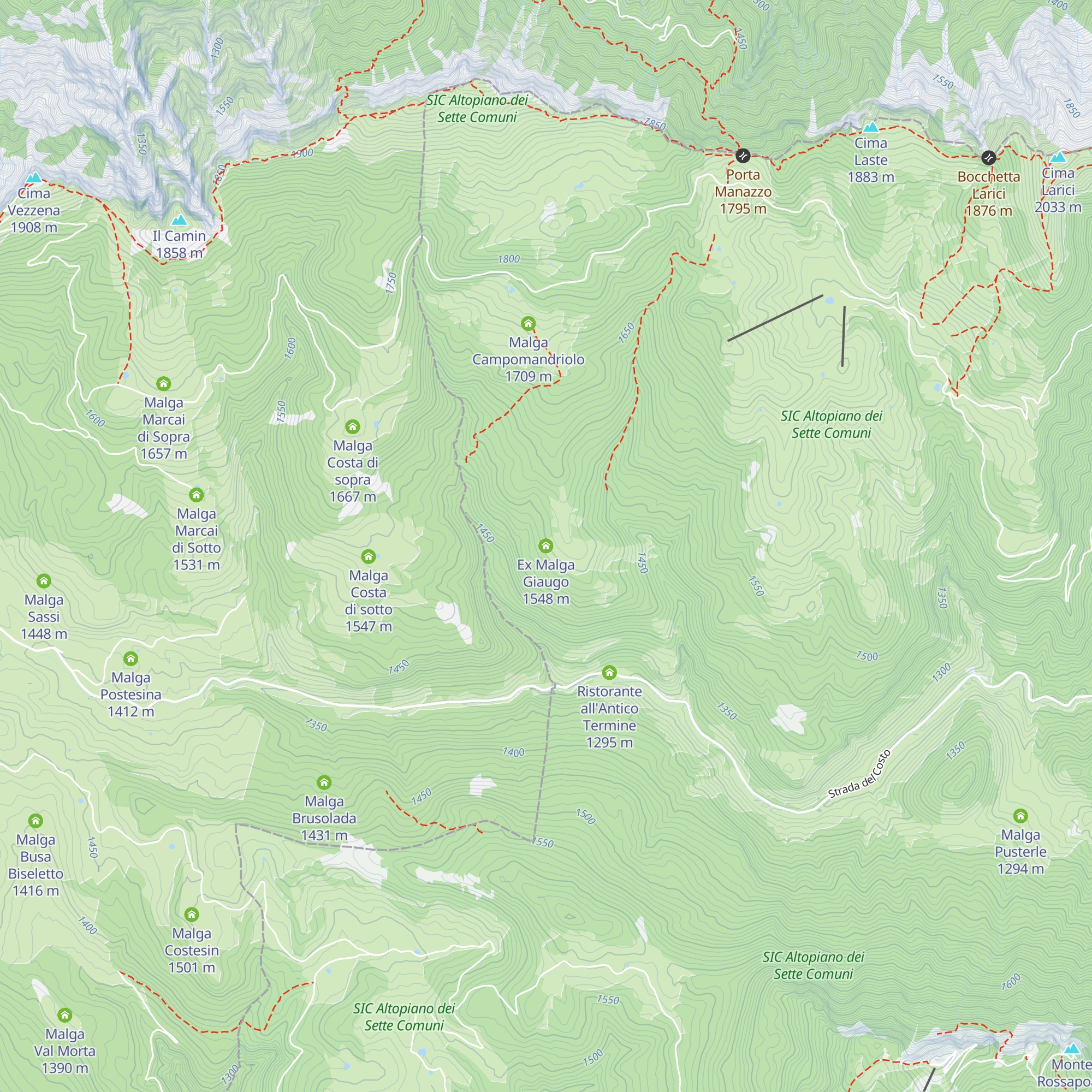 Ex Malga Giaugo map