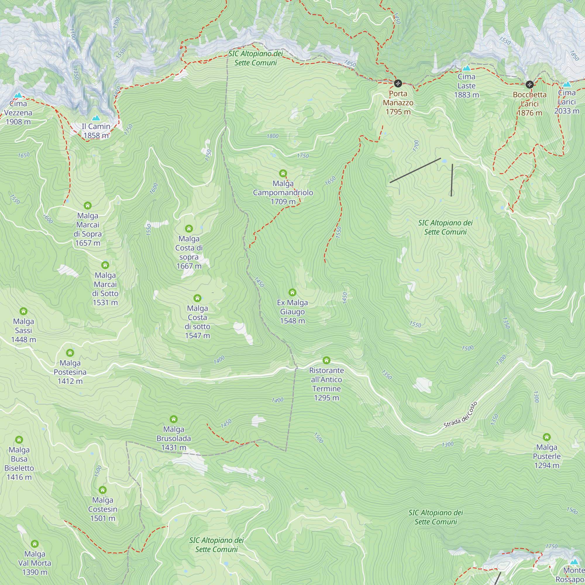 Ex Malga Giaugo map