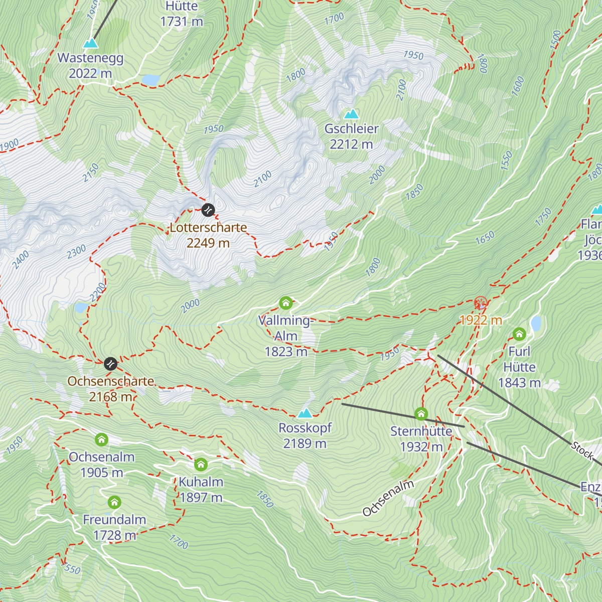Vallmingalm - Malga di Valmigna map