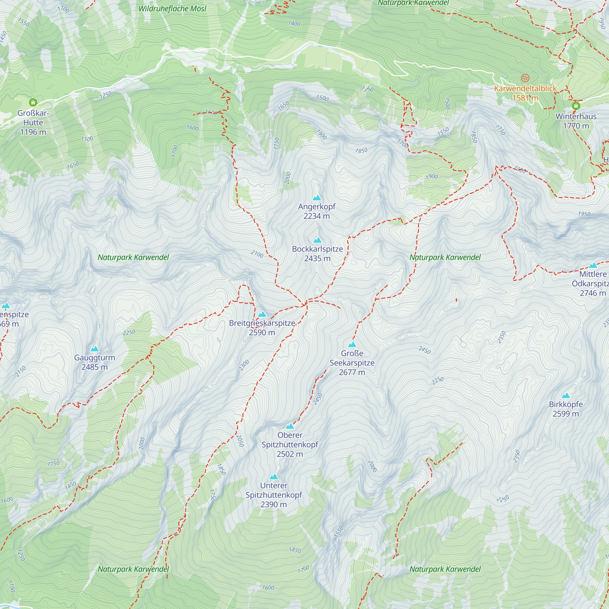 Breitgriesskarscharten-Biwak map