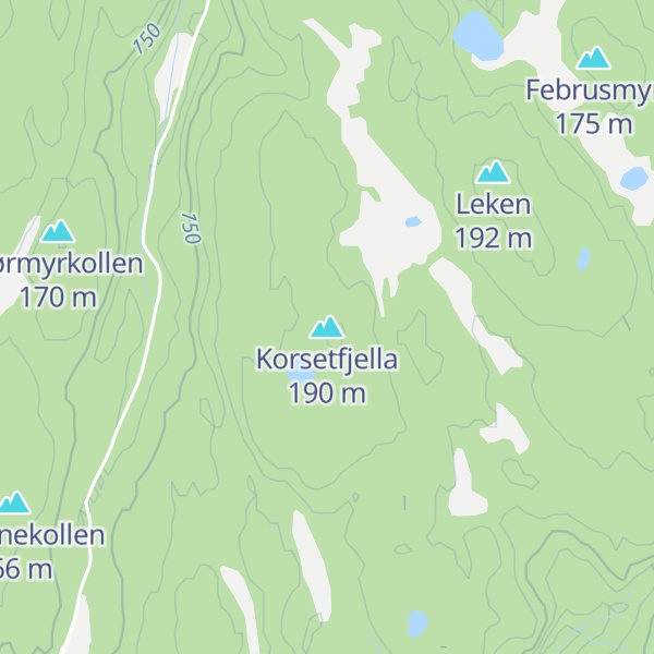 Map of Korsetfjella