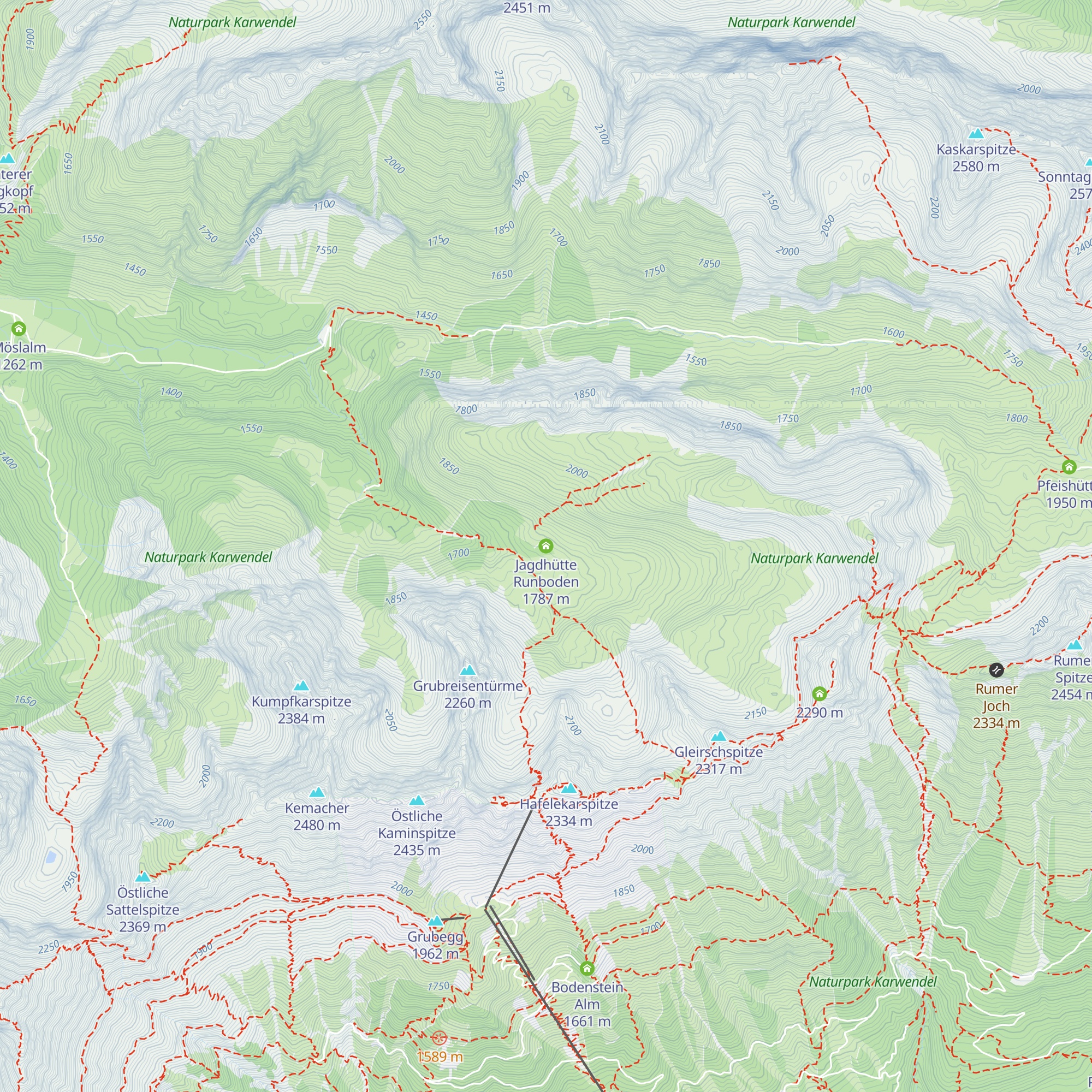 Jagdhütte Runboden map