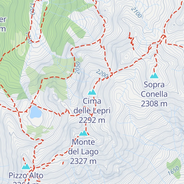Map of Cima delle Lepri