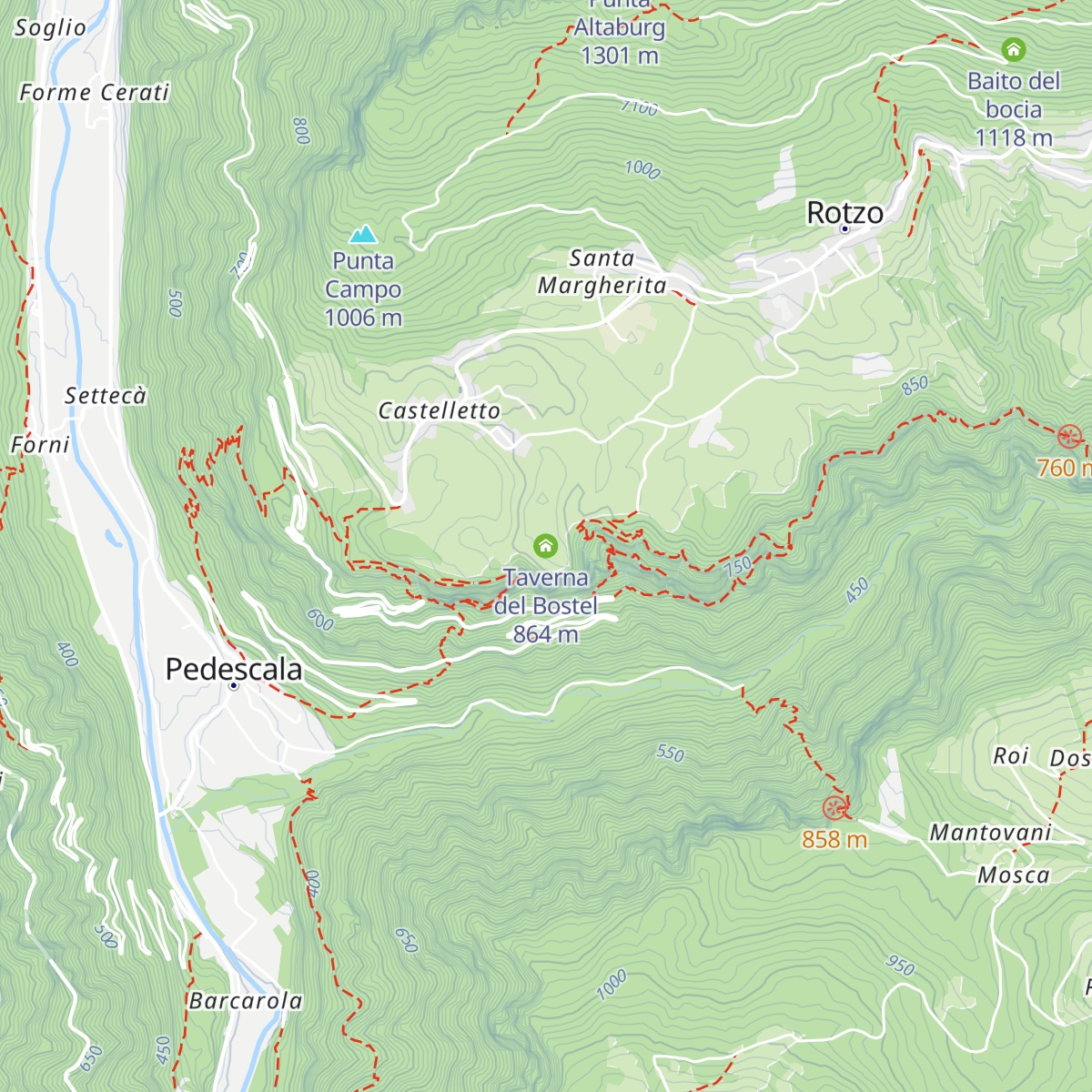 Taverna del Bostel map