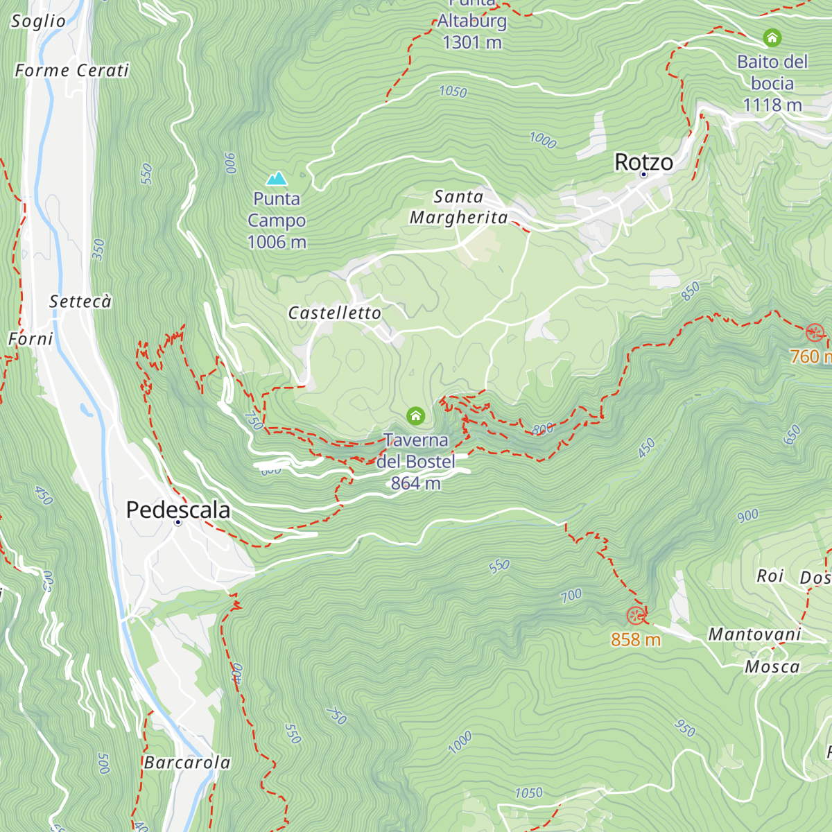 Taverna del Bostel map