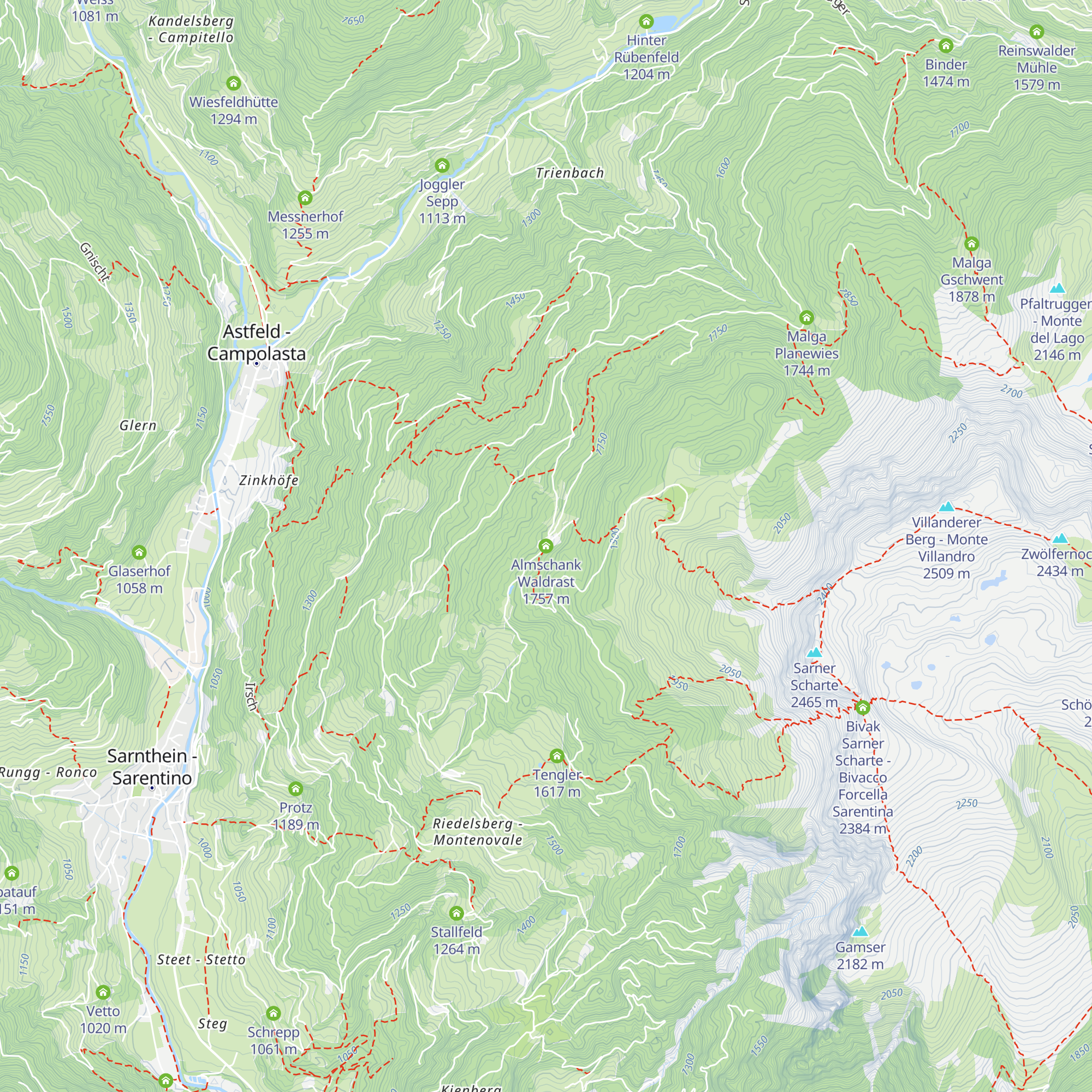 Almschank Waldrast map