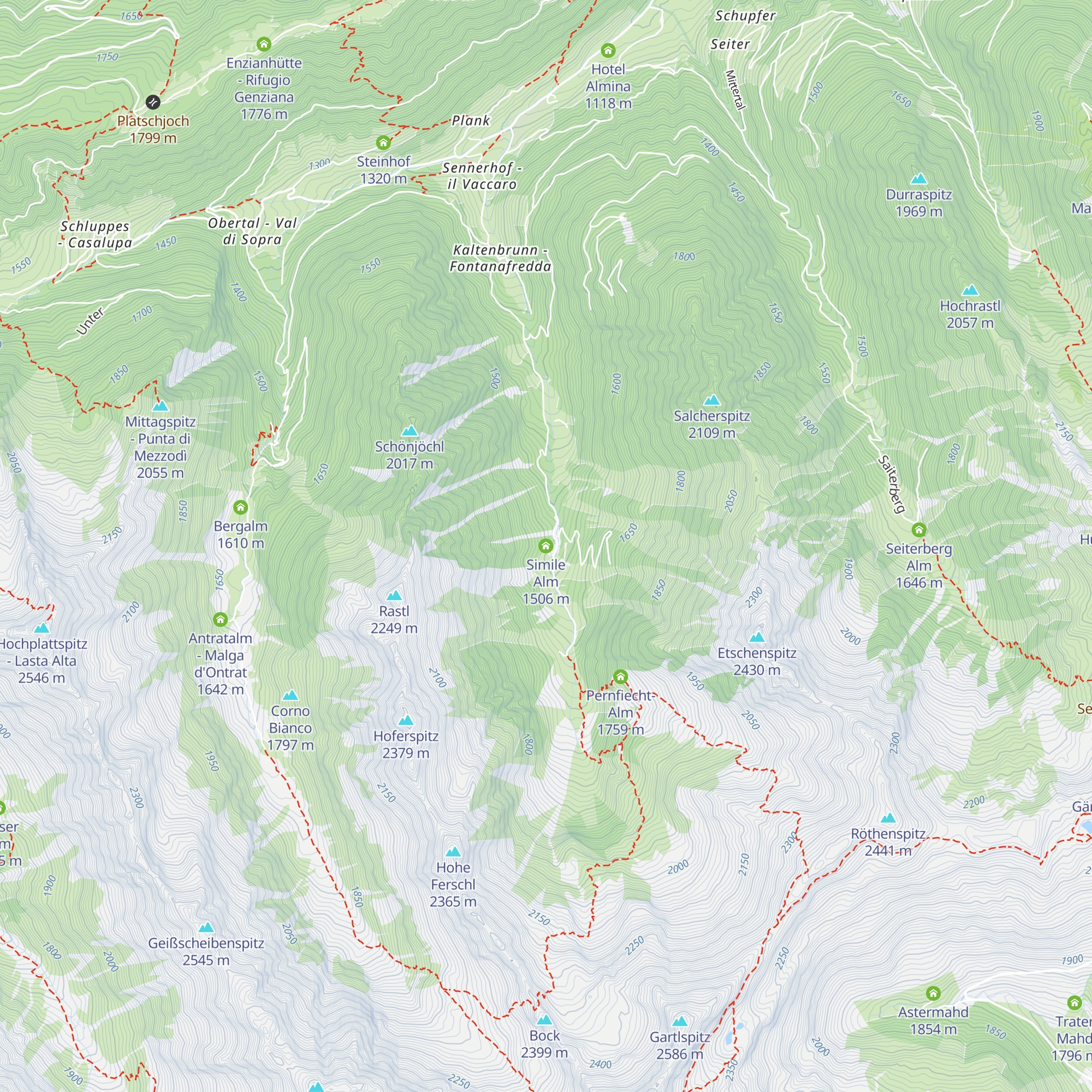 Simile Alm map