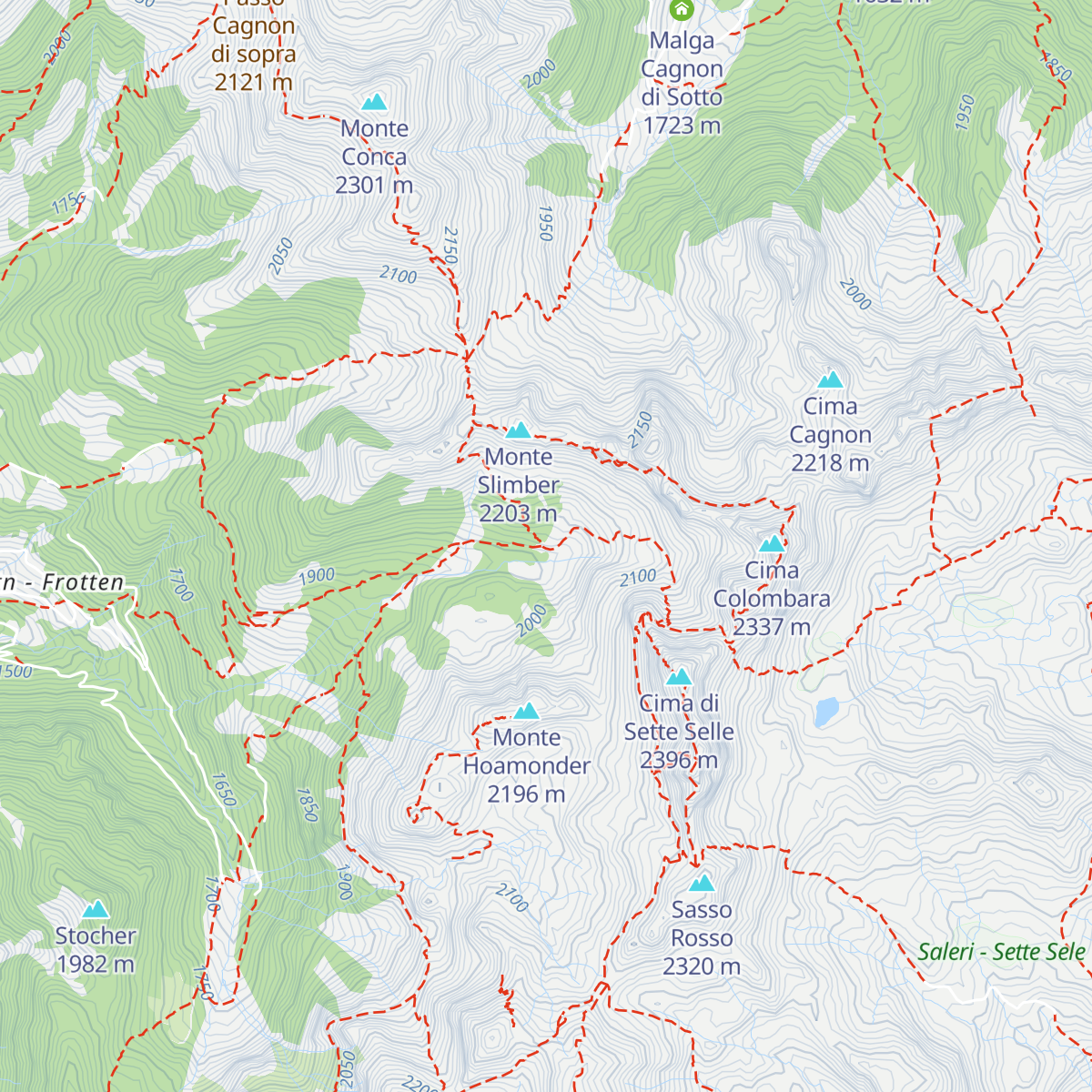 Rifugio Sette Selle map