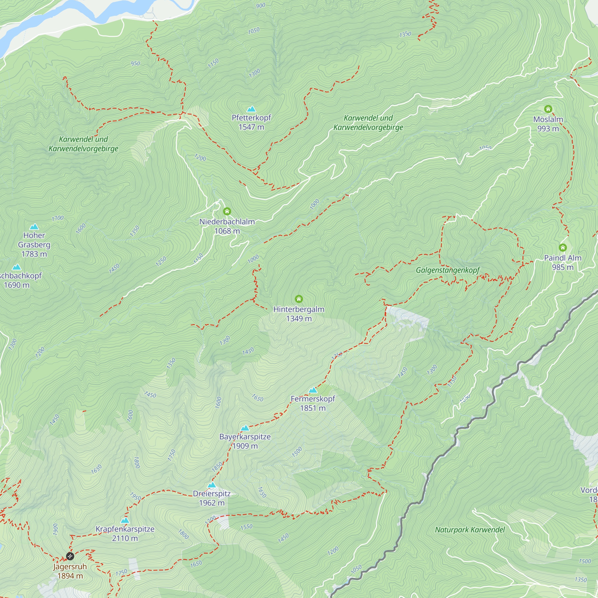 Hinterbergalm map