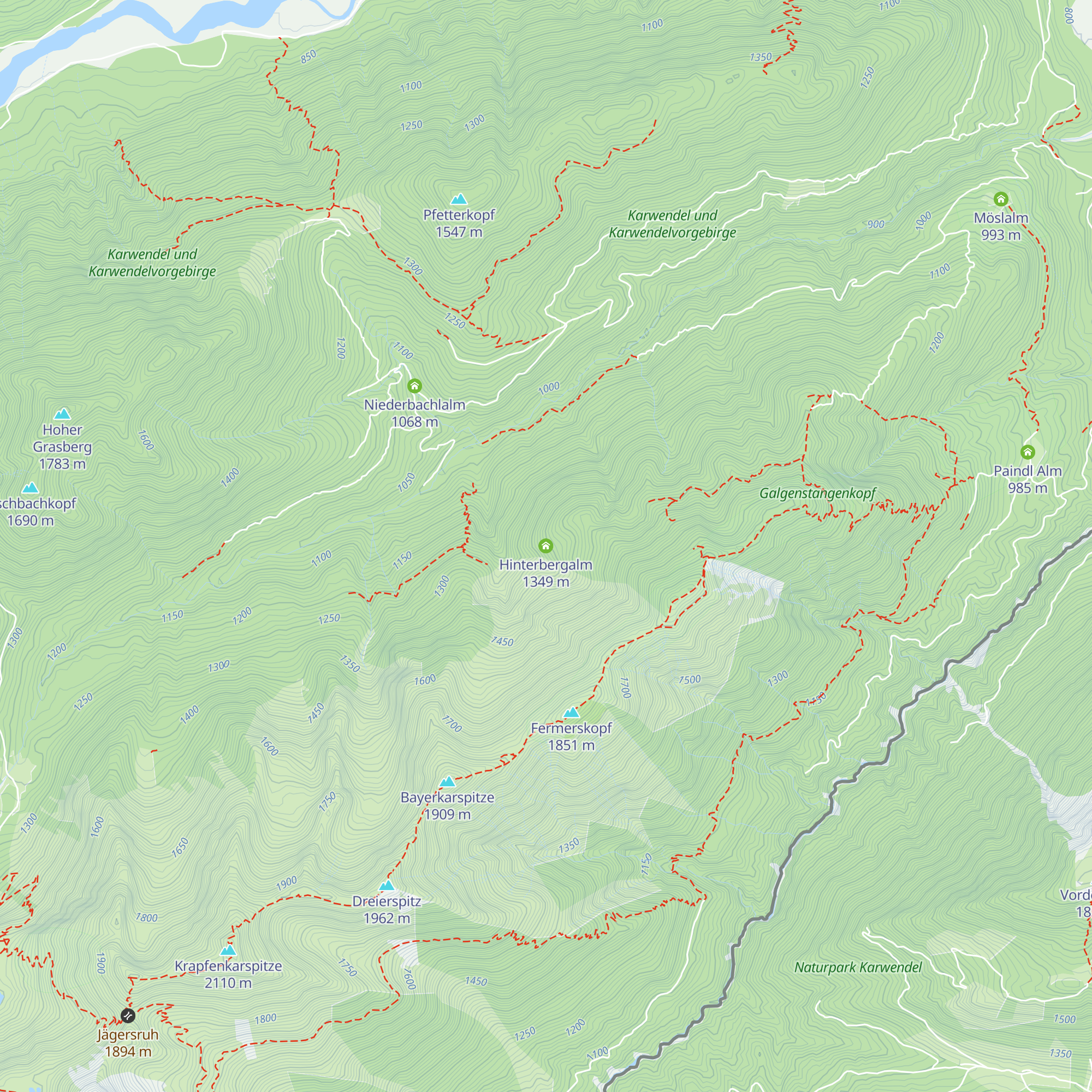 Hinterbergalm map