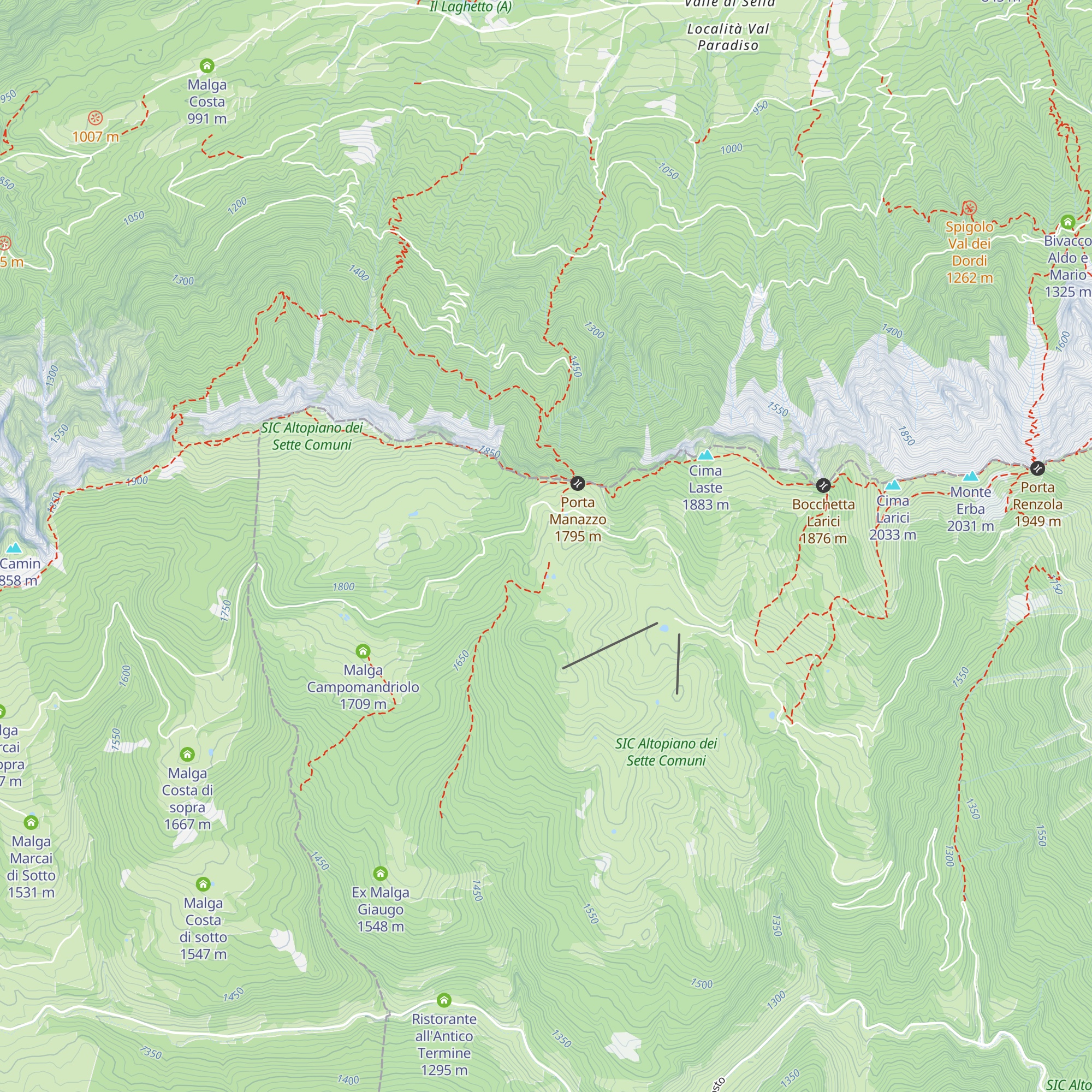 Malga di Porta Manazzo map