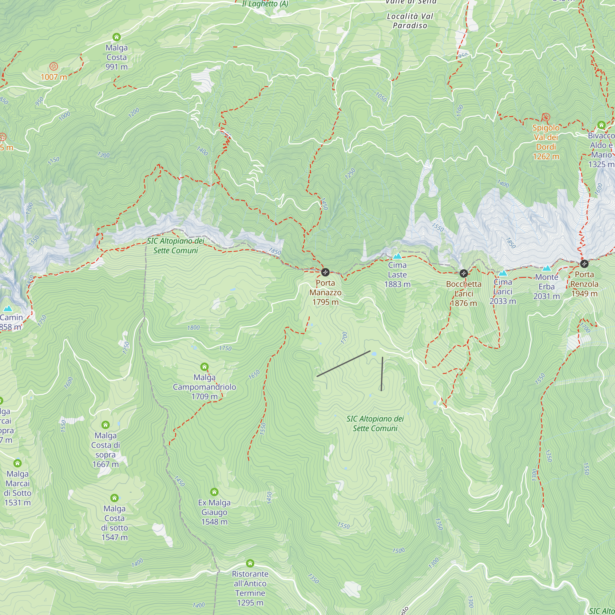 Malga di Porta Manazzo map