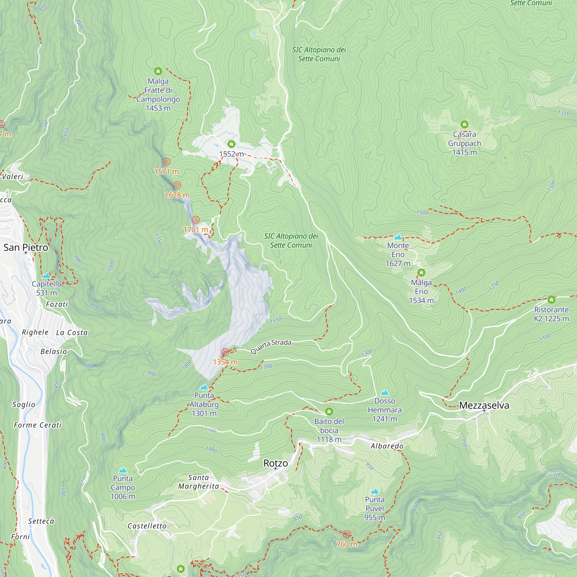 Casara Prà Tedeschi map