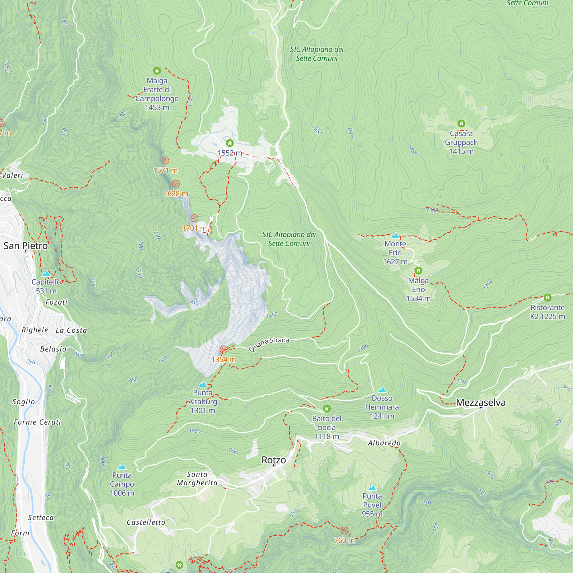Casara Prà Tedeschi map