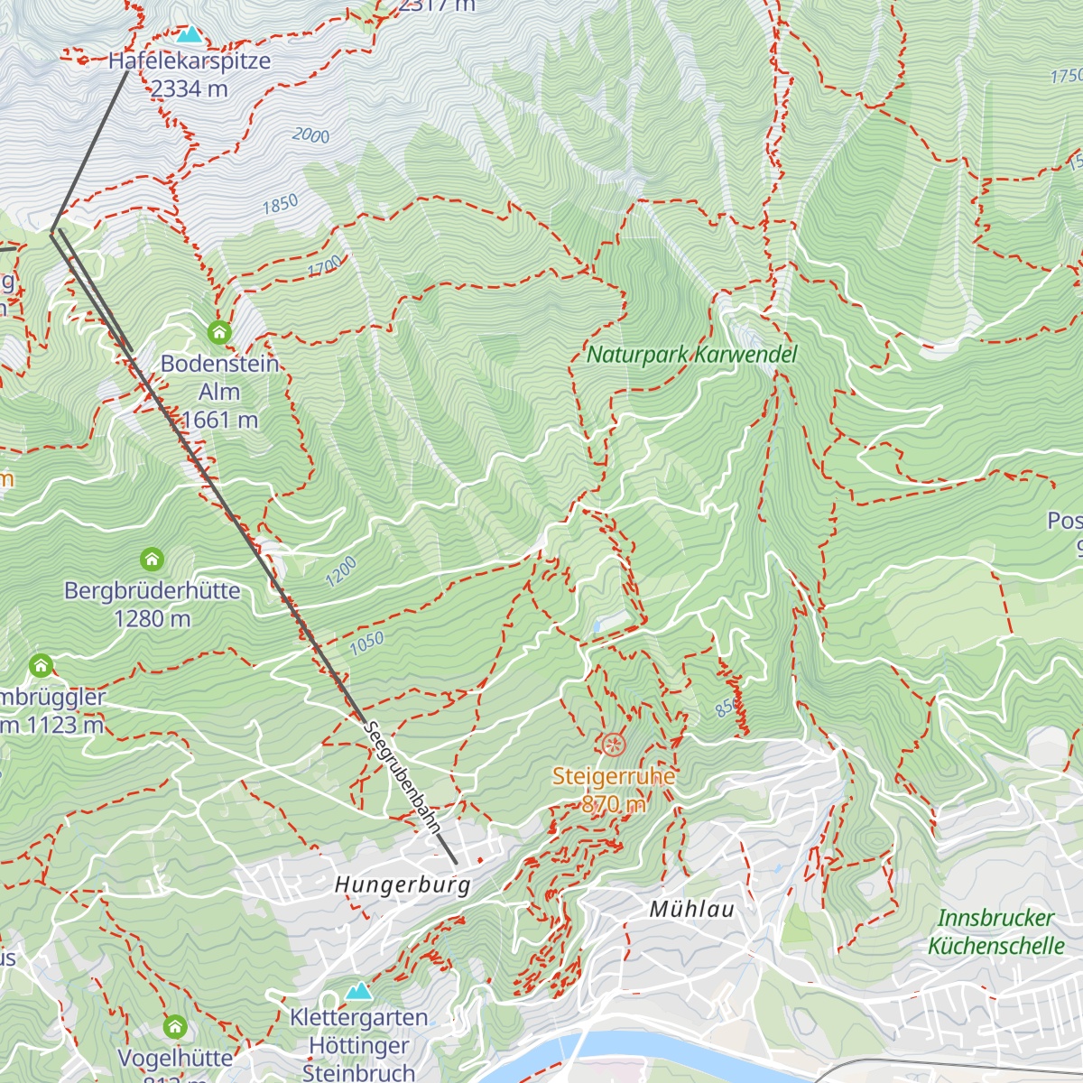 Arzler Alm map